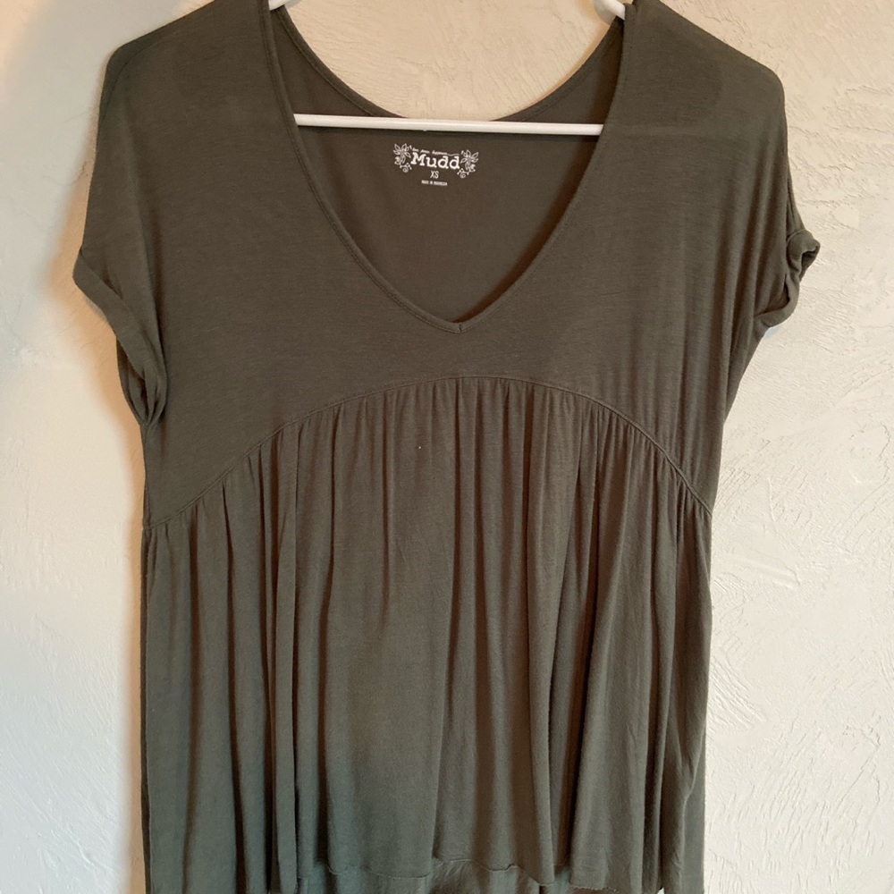 Olive green short sleeve top